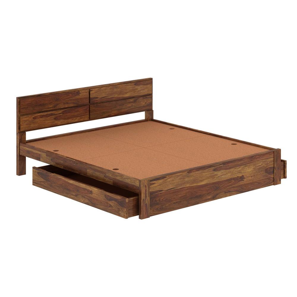 Simplicity Solid Wood King Size Drawer Storage Bed