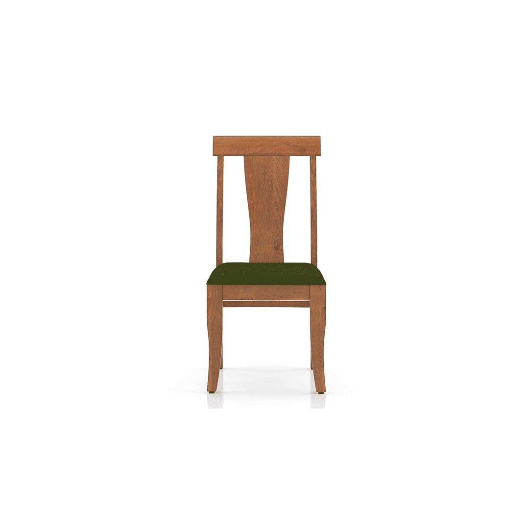 Fabio Dining Chair Set Of 2 In Colour Olive Green And Finish Amber Walnut