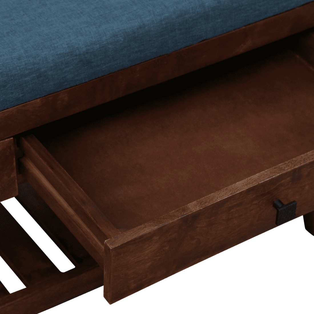 Drobak Solid Wood Shoe Rack with Seating in Walnut Brown finish