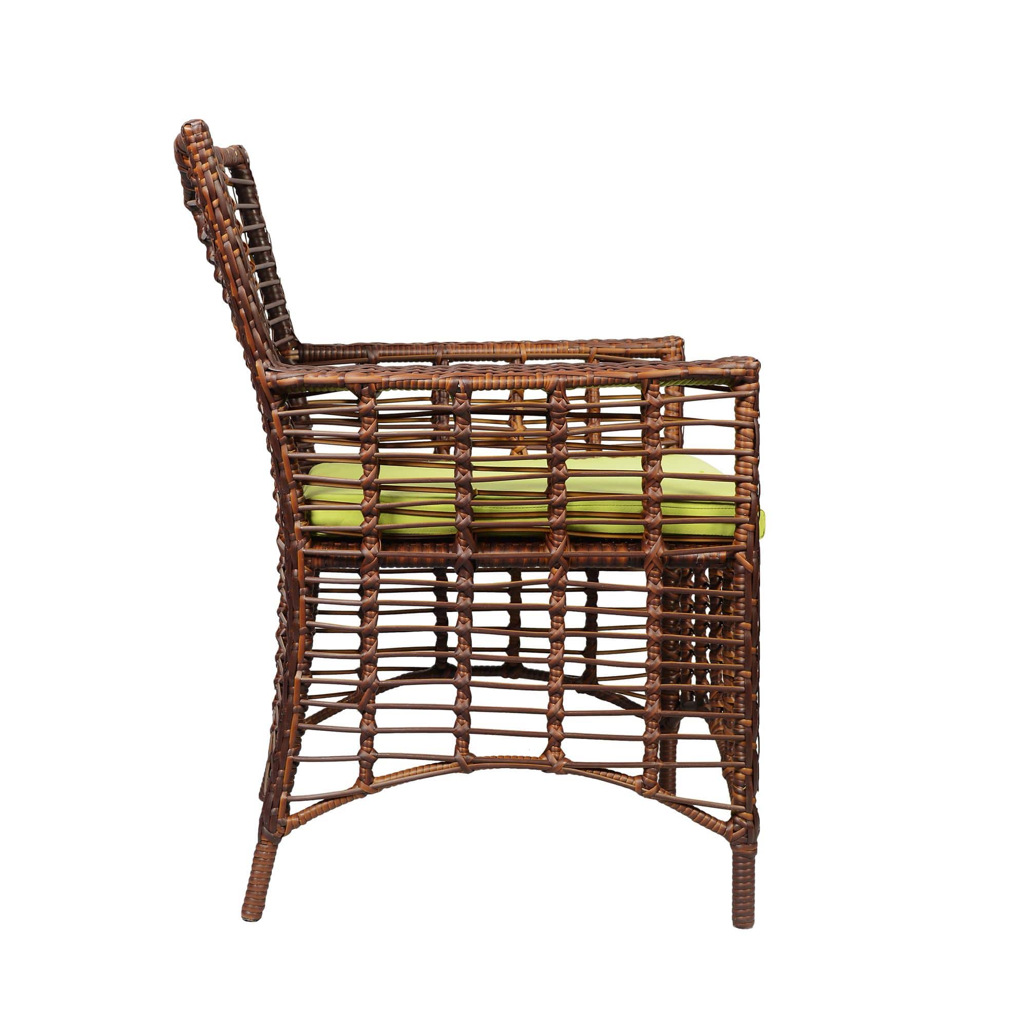 Taree  Wicker Table And Chair Set In Brown Dual Tone Finish