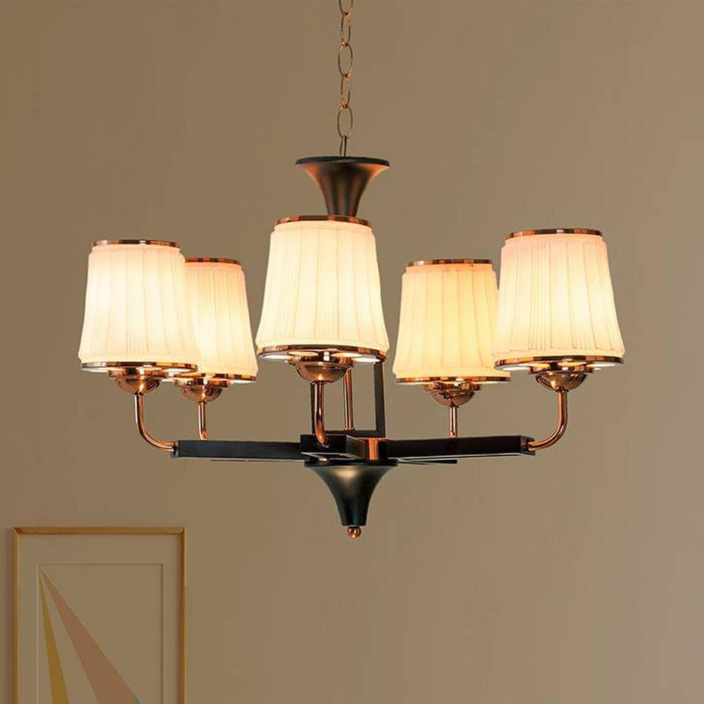 Hartland 5 Light Metal and Wood Fusion Chandelier