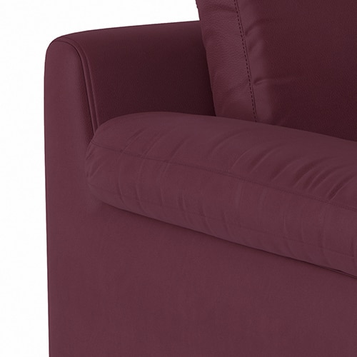 Esquel 1 Seater Leatherette Sofa in Burgundy Colour
