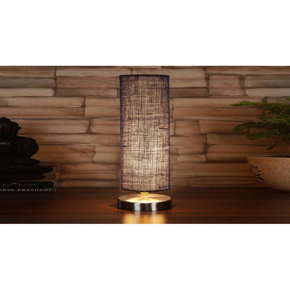 Blue Jute table lamp with Steel Base -12