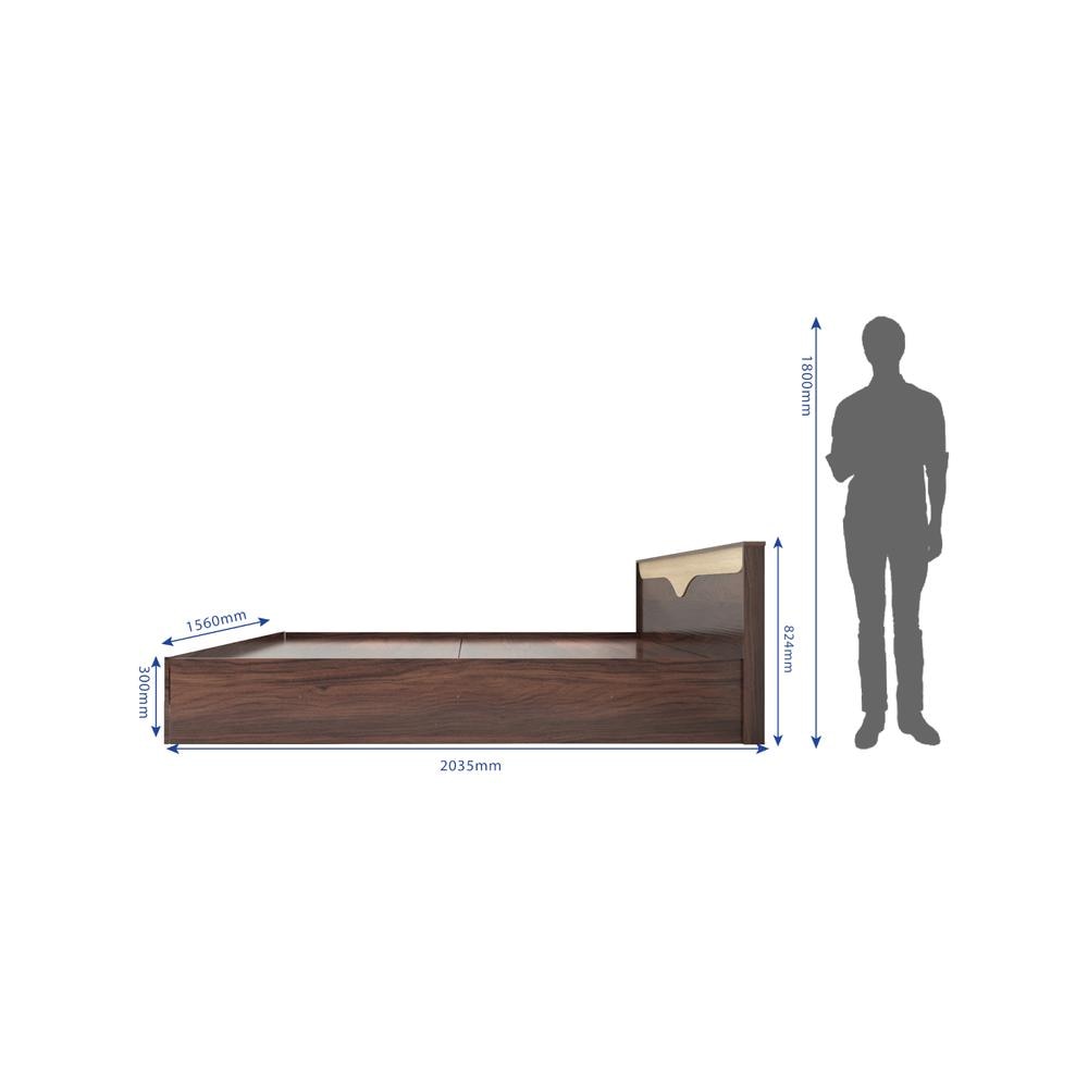 Caily Queen Size Bed In Walnut Finish