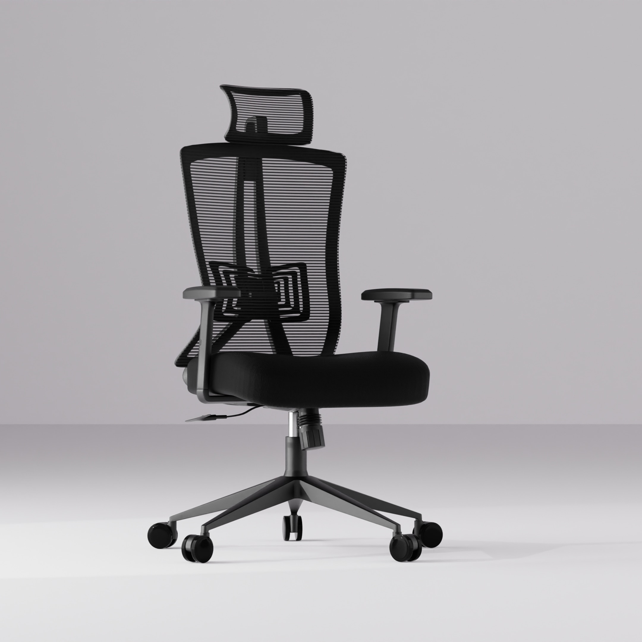 Regalia High Back Mesh Office Chair with Headrest in Black Colour