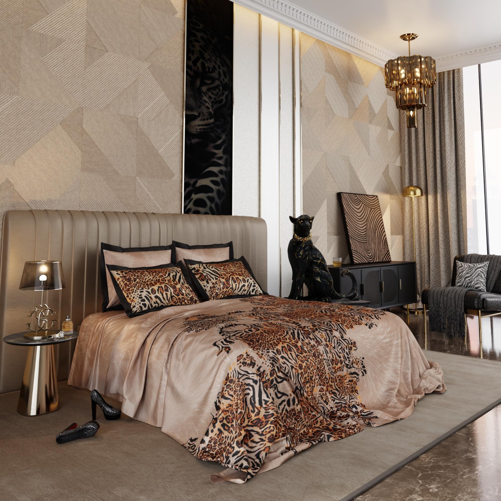 Stoa Paris Super King Size Enriched Cotton Bedsheet with 4 Pillow Covers  Size Sienna Huntress - Stoa Paris
