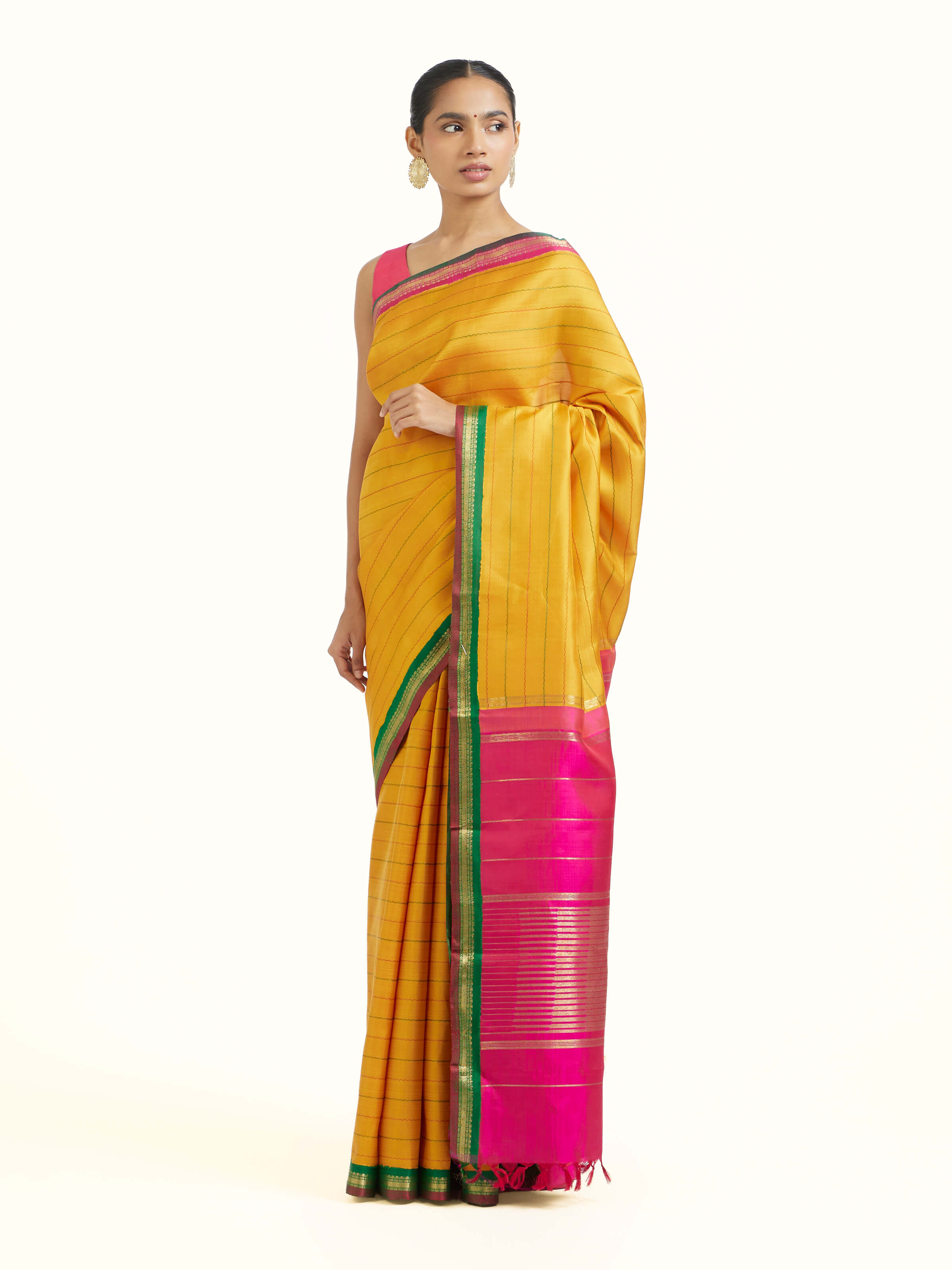 Yellow Silk Kancheepuram Saree