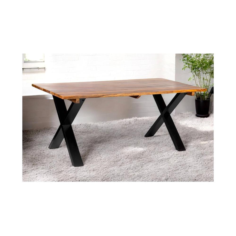 Rosslyn Sheesham Wood Contemporary Dining Table In Teak Finish
