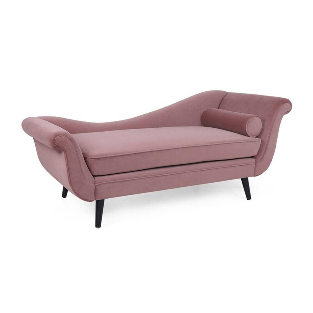Kabera Velvet Chaise Launger in Pink Colour