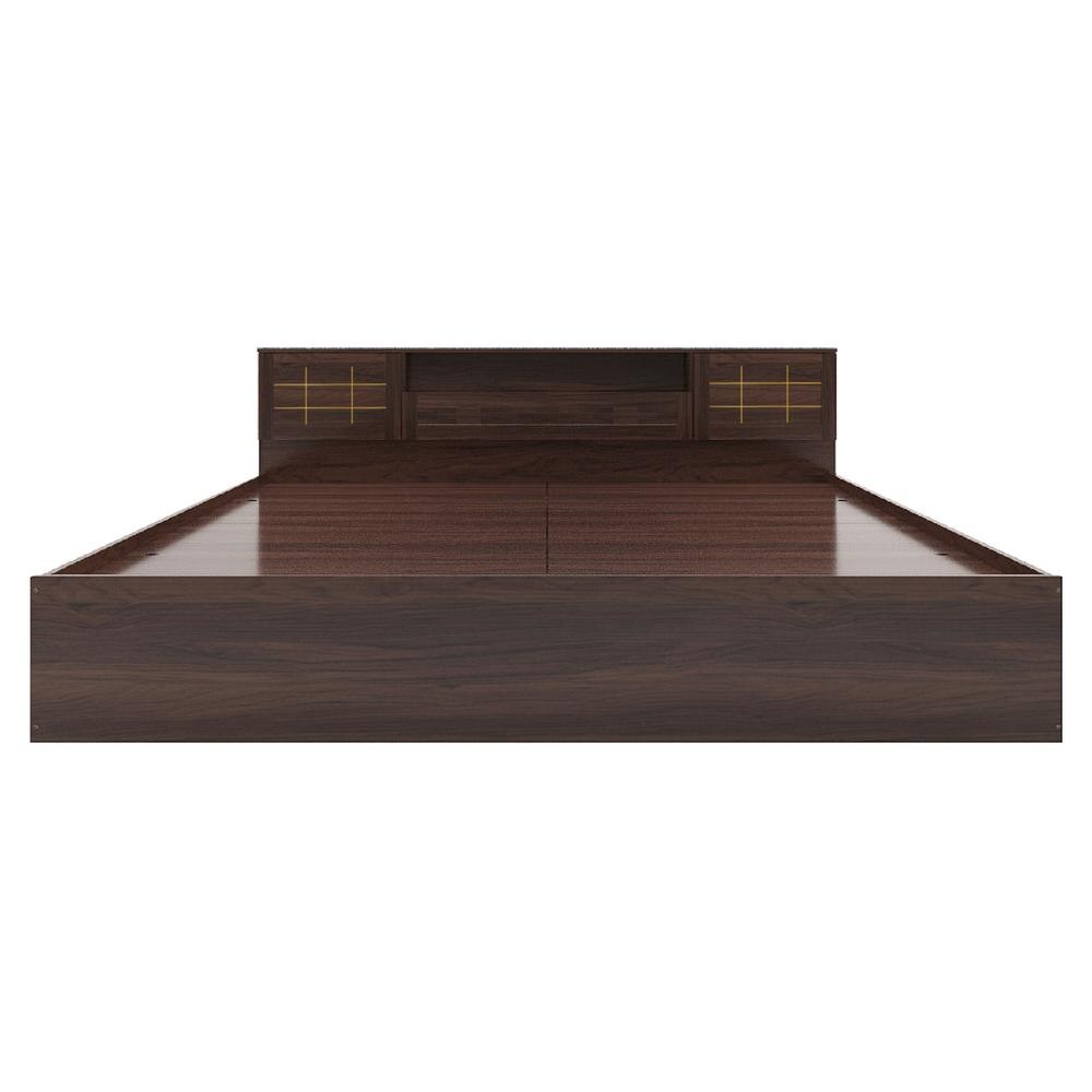 Hideki Goldline Queen Size In Bed Walnut Finish