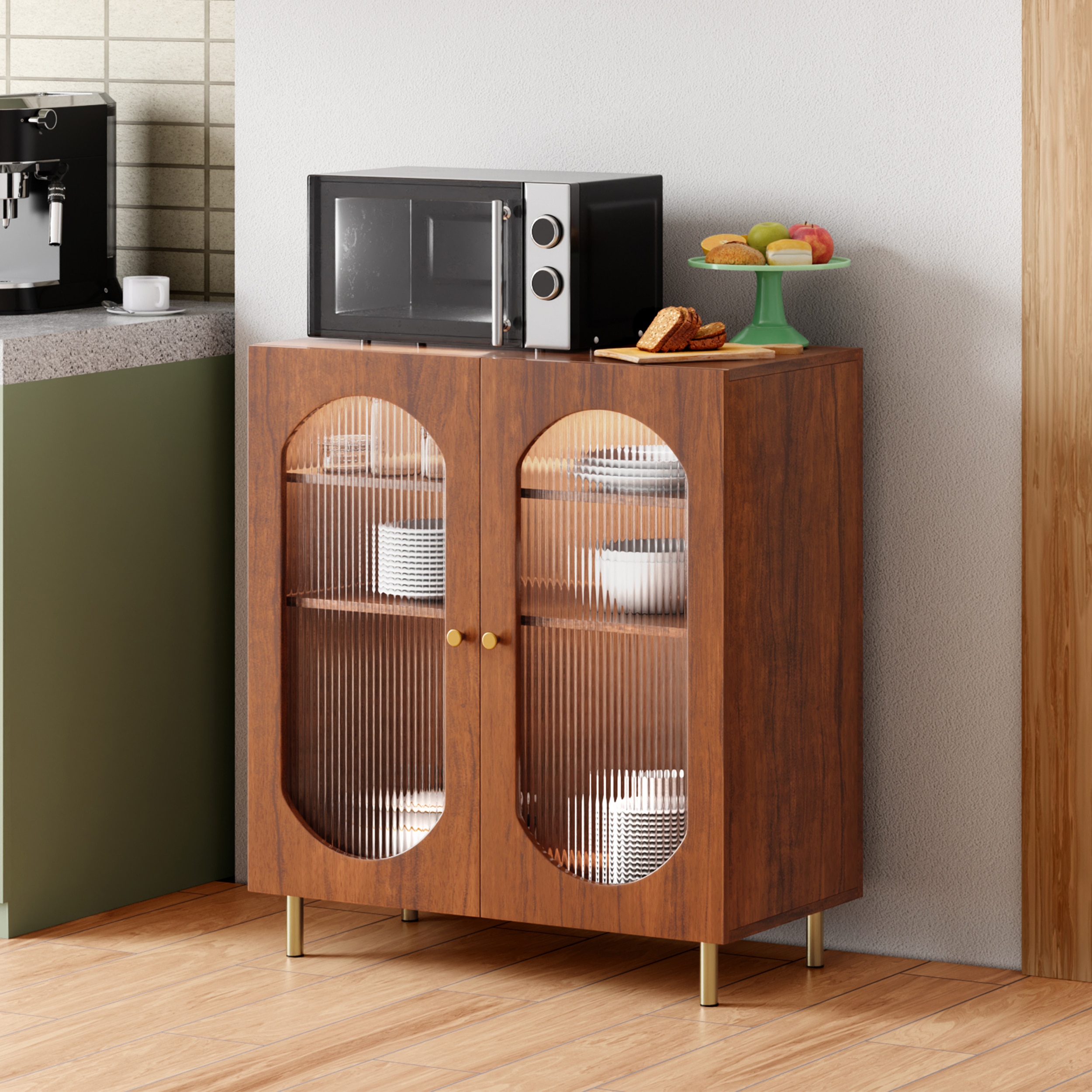 Stellar Multipurpose Storage Cabinet (Medium Size, Teak Brown)
