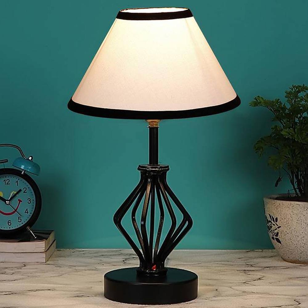 Dream Multicolor cotton Table lamp with Iron Base