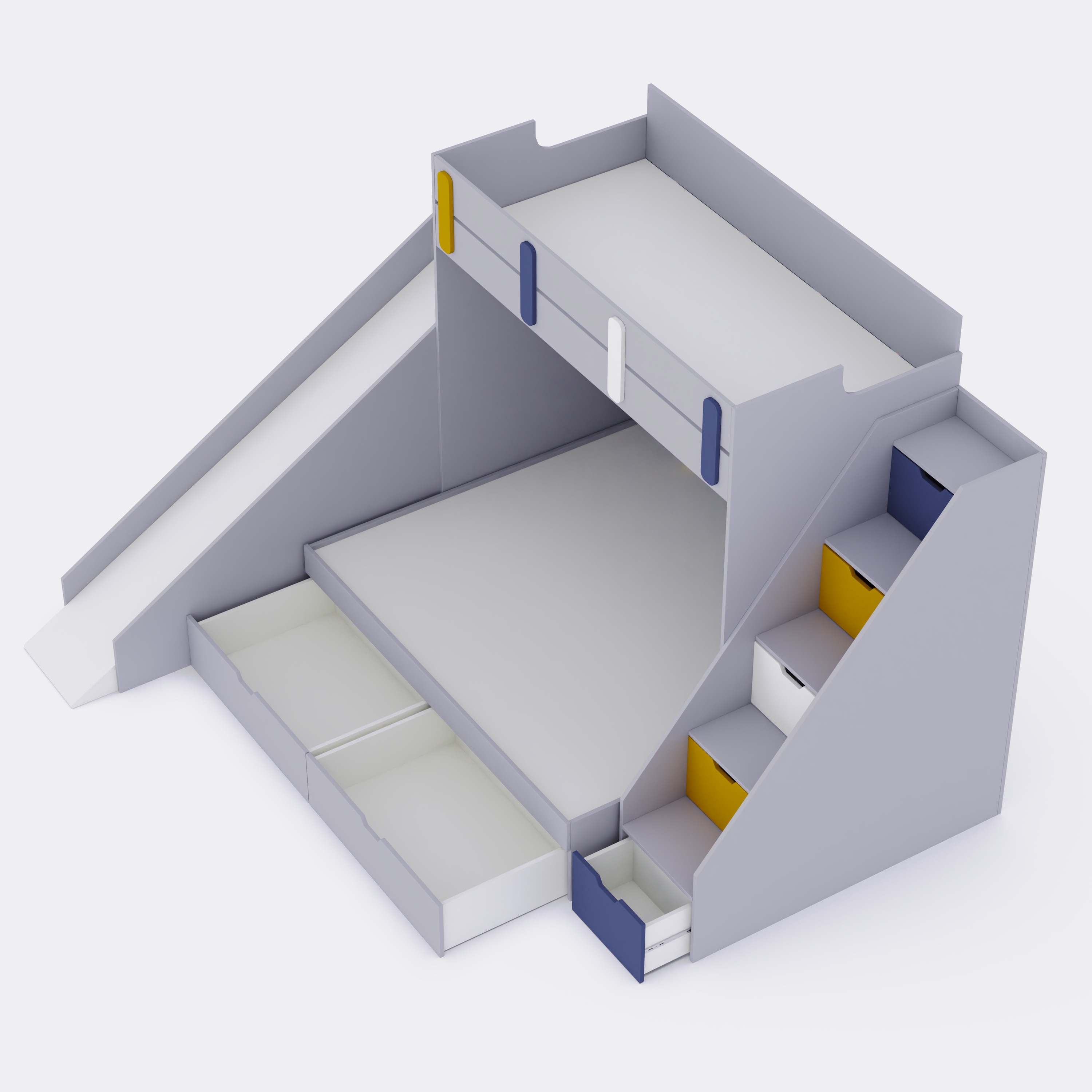 Sleep N SlideBunk Bed 6X5 Drawers On Wheels In Grey Colour59