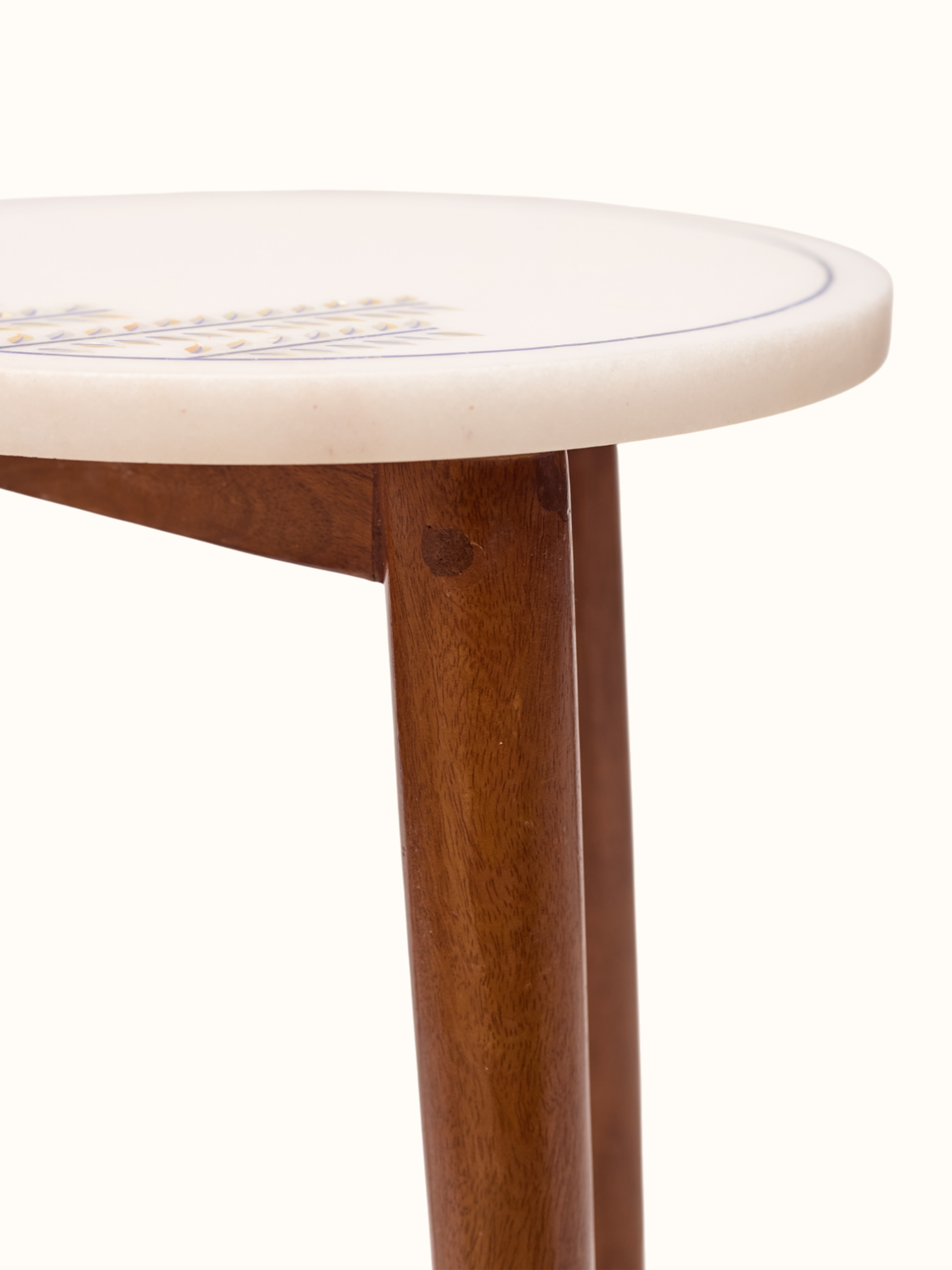 Detail shot of Pacchikari Mango Wood End & Side Table