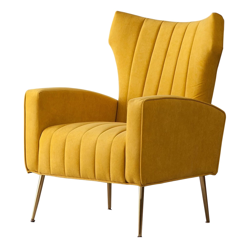 Murrow Fabric Accent Chair in Yellow Colour