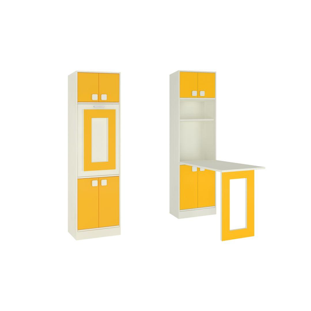 Royale Kids Folding Study Desk cum Bookshelf in Mango Yellow Colour