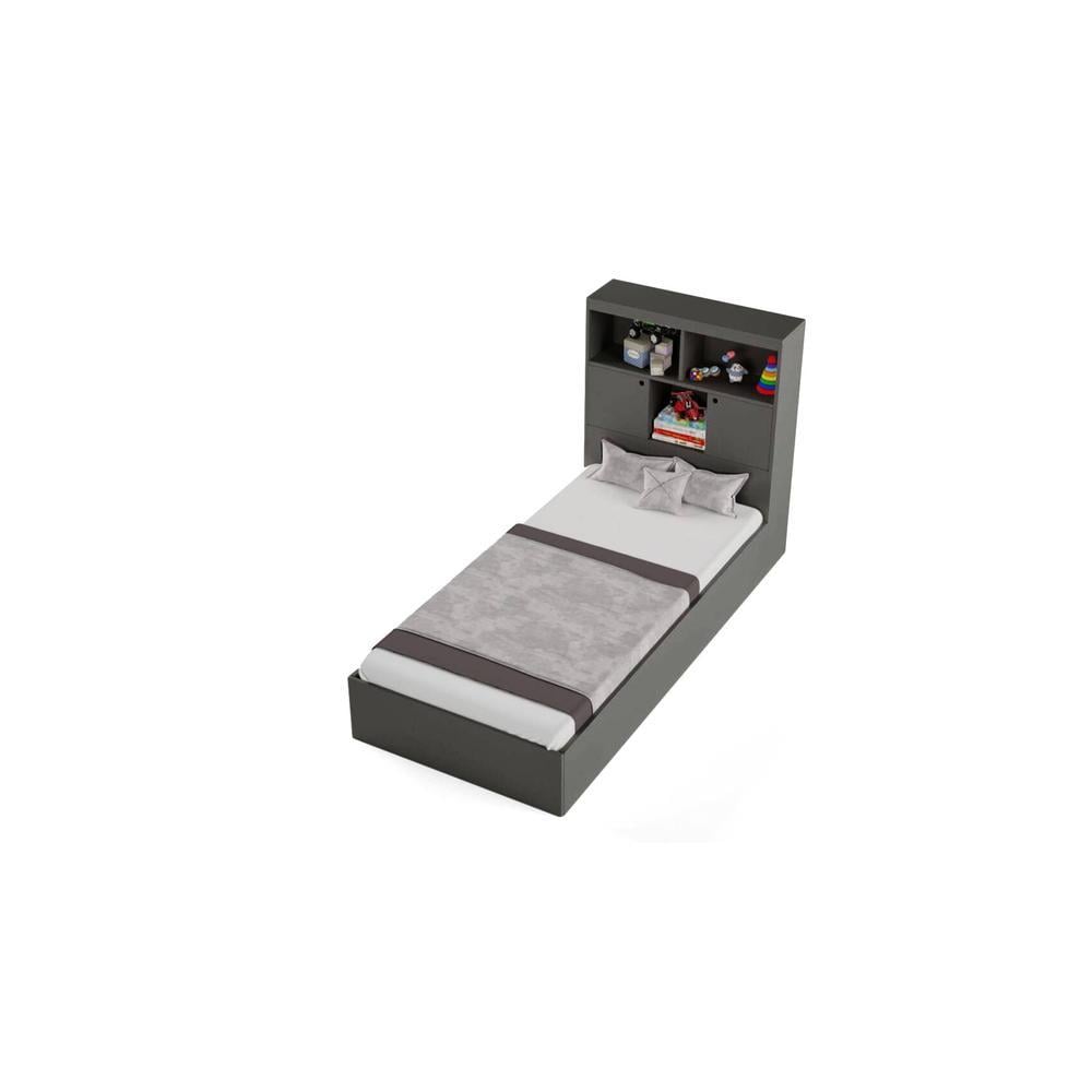Ironhide Engineered Wood Box Storage Bed in Grey Colour