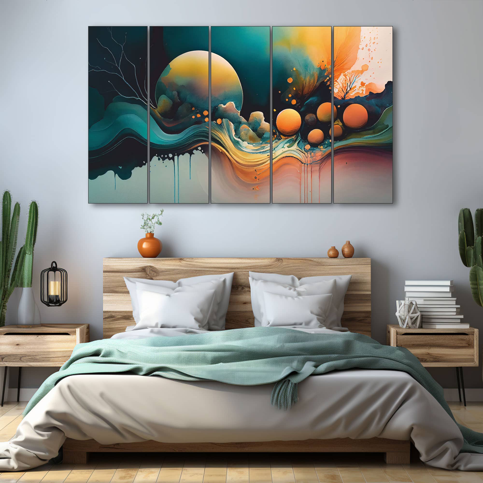 The Castle Decor Abstract Art Multiple Frame Wall Art Design 1 27x48 Inch - The Castle Decor