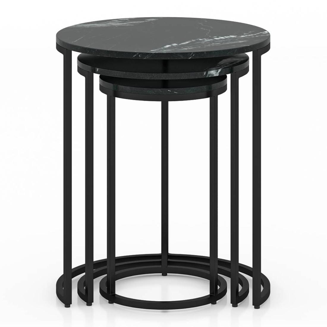Livingston Metal Side Table in Black Finish
