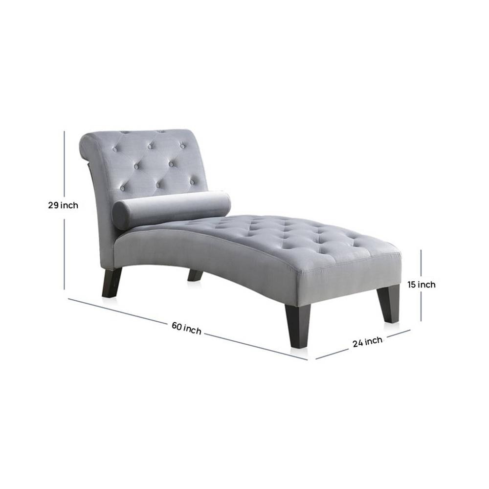 Knup Velvet Chaise Launger in Grey Colour