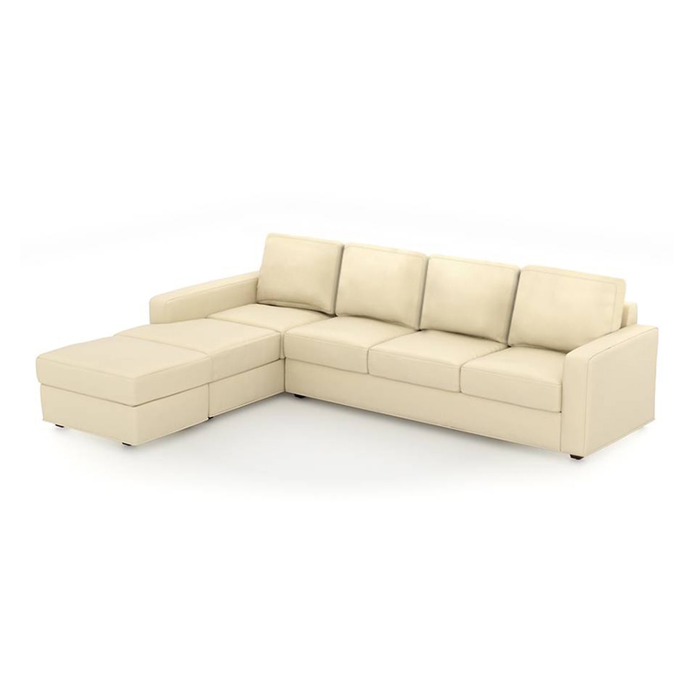 Apollo Compact Sofa (Colour : Cream, Cushion : Hard, Seating Capacity : Left Aligned 3 Seater + Left Aligned Chaise)