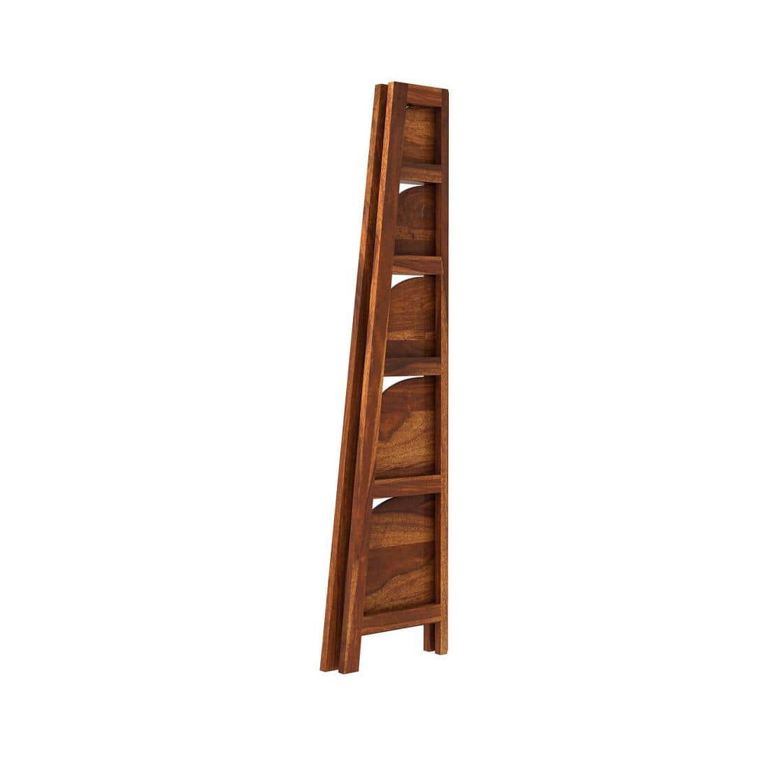Kaka Solid Wood Bookshelf in Honey Oak Finish