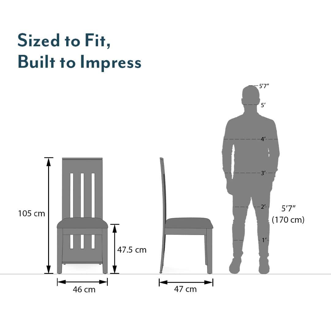Sinai Dining Chair Set Of 2 In Mahagony Finish With Camilla Ivory Colour