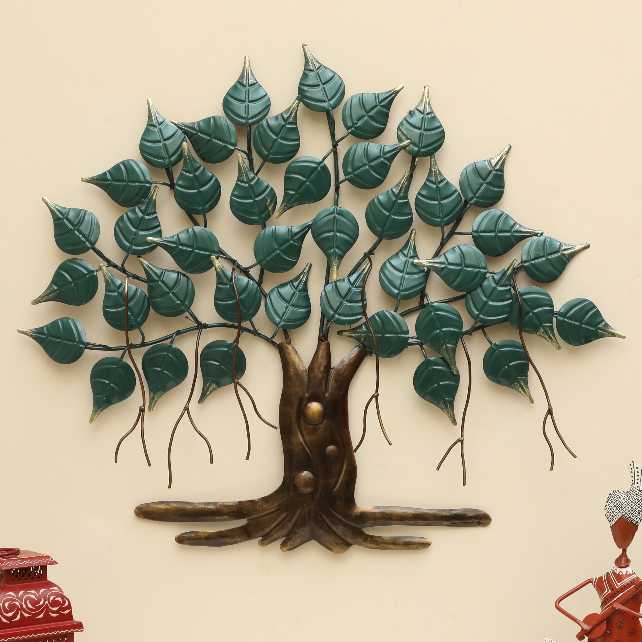 W-Isha Abstract Metal Wall Decor in Multicolor Set of 1