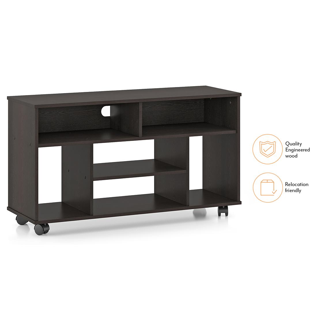 Ian Engineered Wood Free Standing TV Unit in Dark Wenge Finish