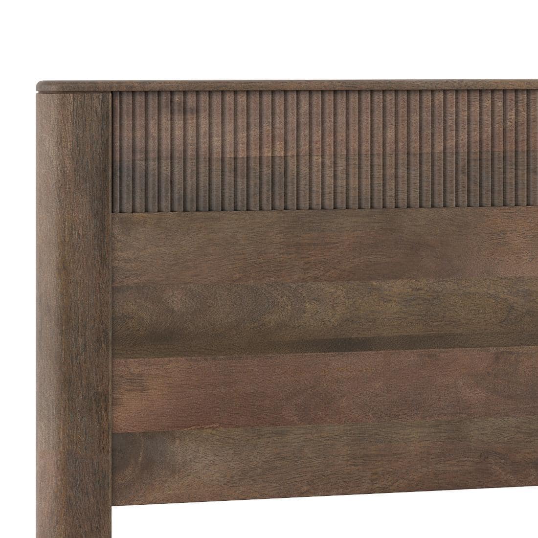 Toledo Solid Wood Queen Size Hydraulic Storage Bed In Danish Walnut Finish