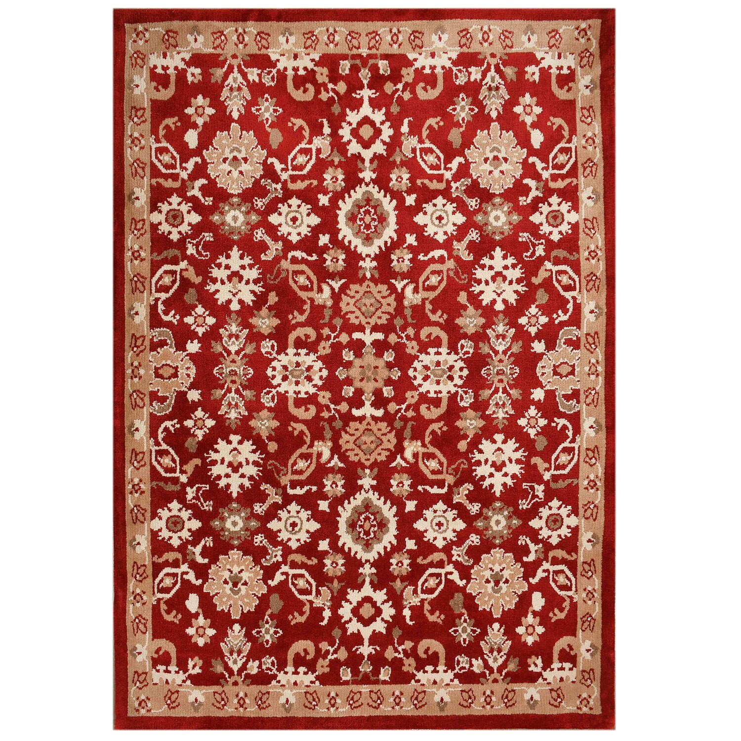 Multicolor Traditional Machine Made Polyester 5 X 7 Feet Carpet