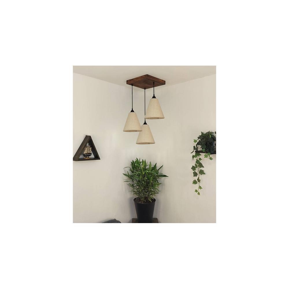 Terzo Brown Solid Wood Cluster Hanging Light