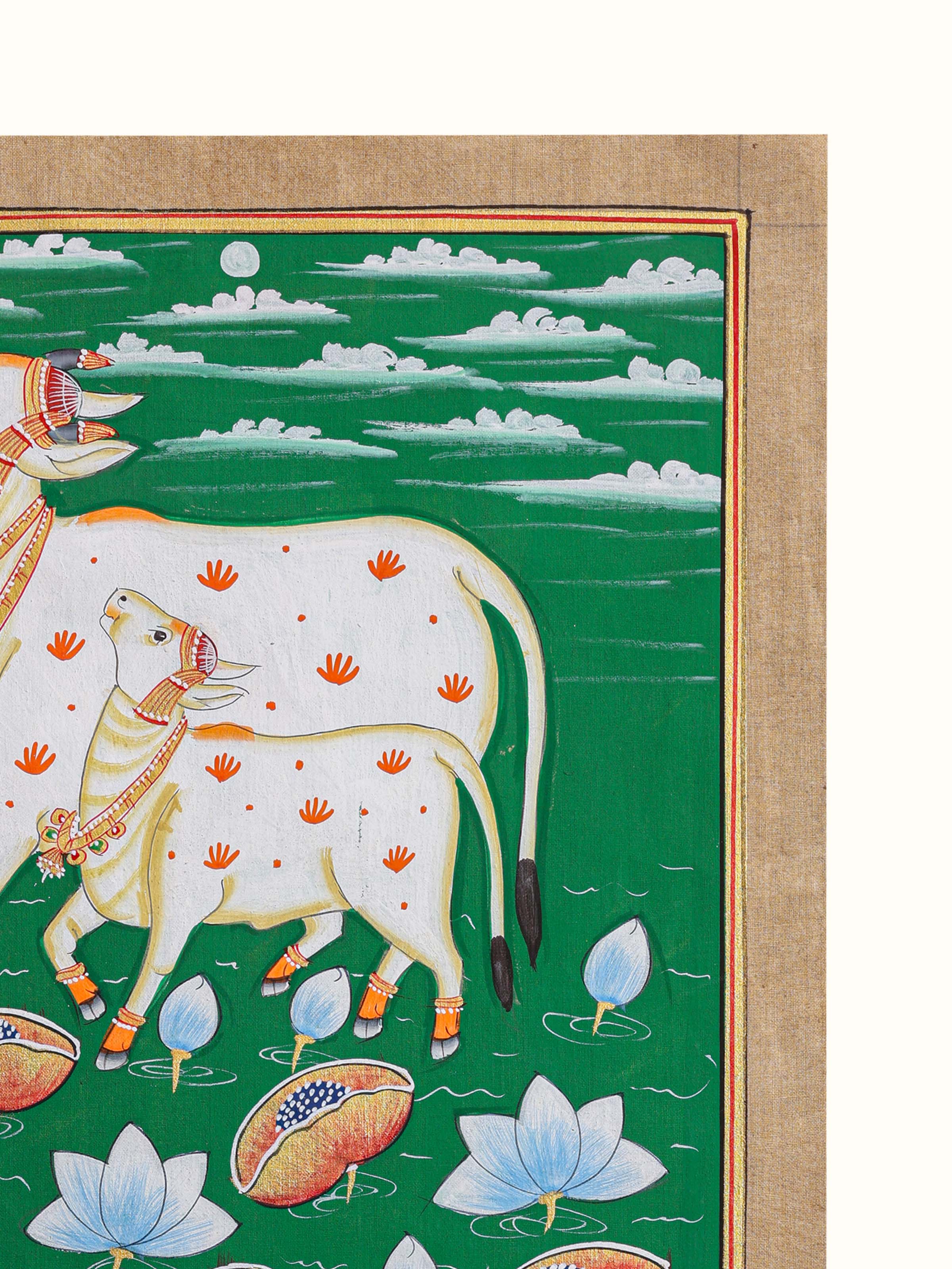 Cows Kamal Talai Pichwai Painting