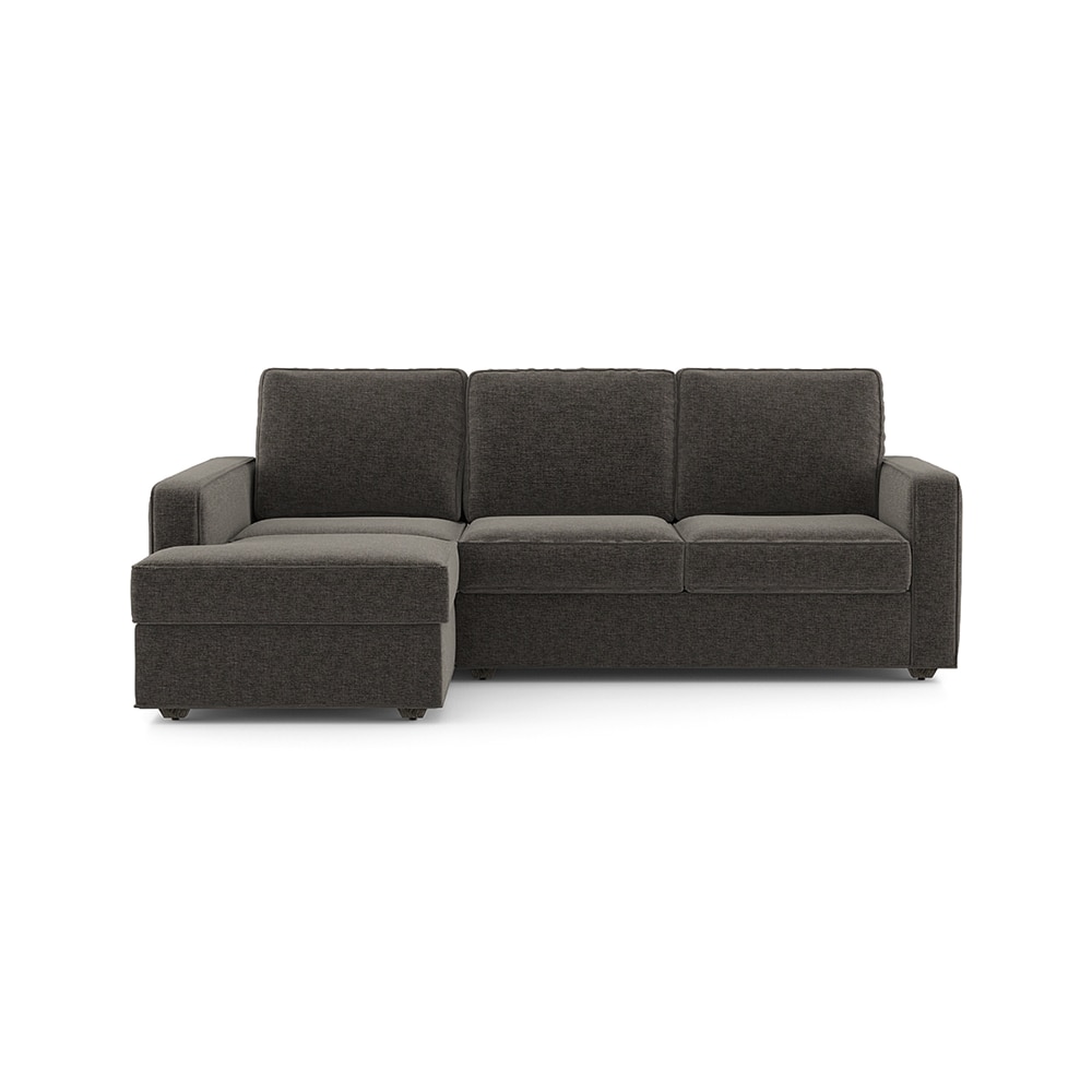 Apollo Fabric Sectional Sofa (Colour : Smoke, Cushion : Hard, Back Type : Regular, Seating Capacity : Left Aligned 2 Seater + Left Aligned Chaise)