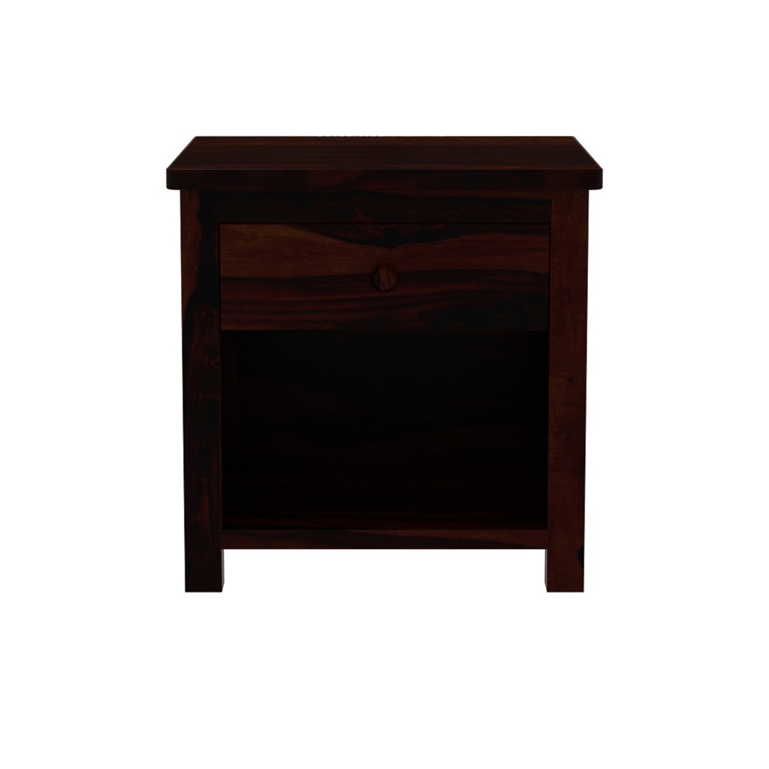 Madhavi Solid Wood Bedside Table in Walnut Finish