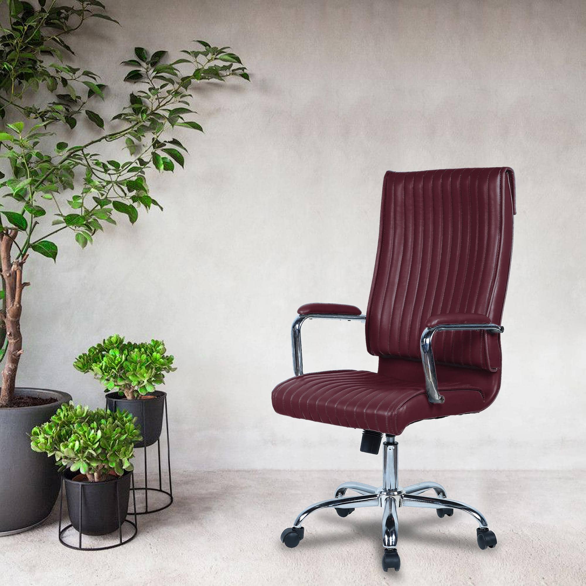Leanoxa High Back Executive Chair in Maroon Colour