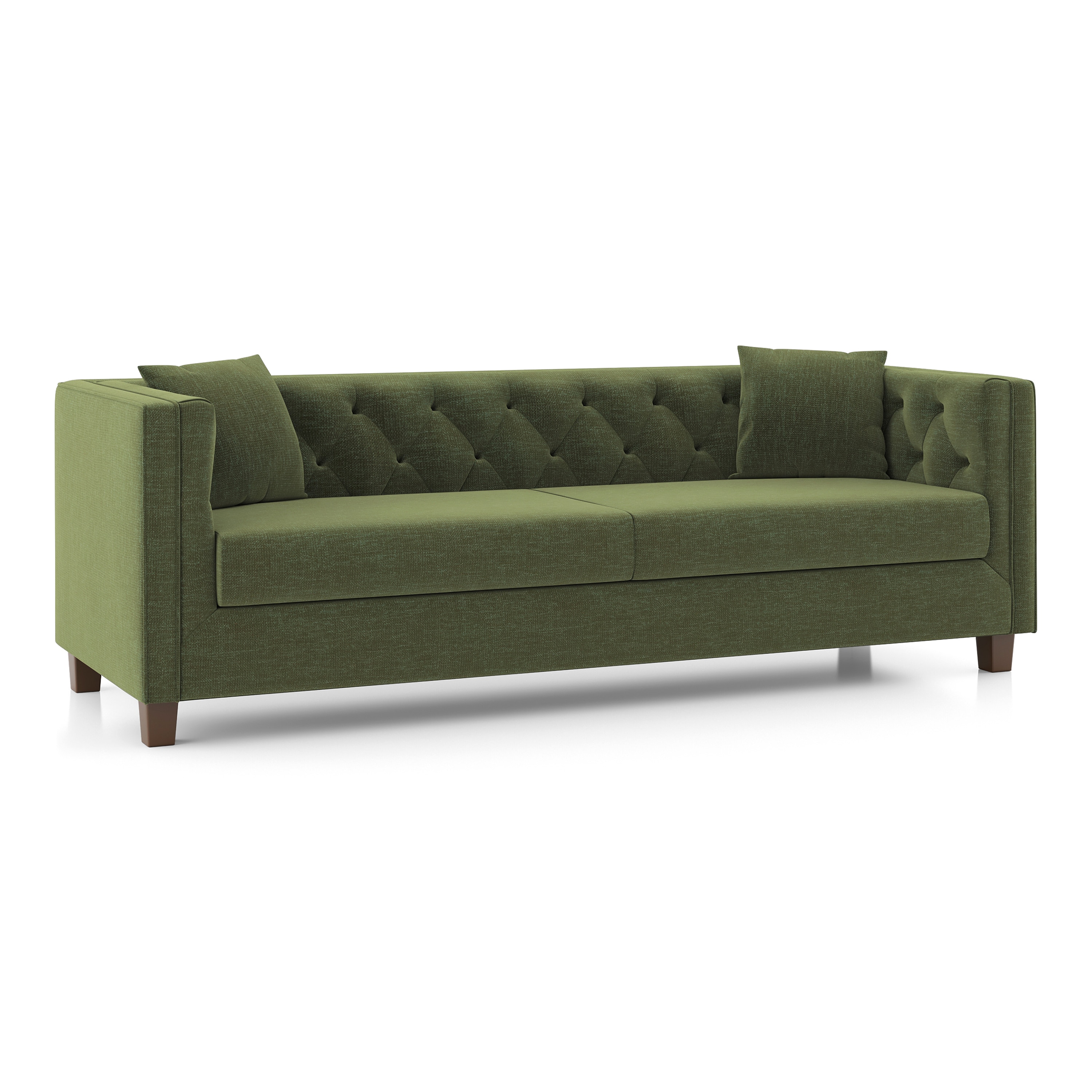 Windsor 3 Seater Fabric Sofa (Colour: Moss Green)