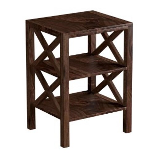 Redwood Solid Wood End Table in Walnut Finish