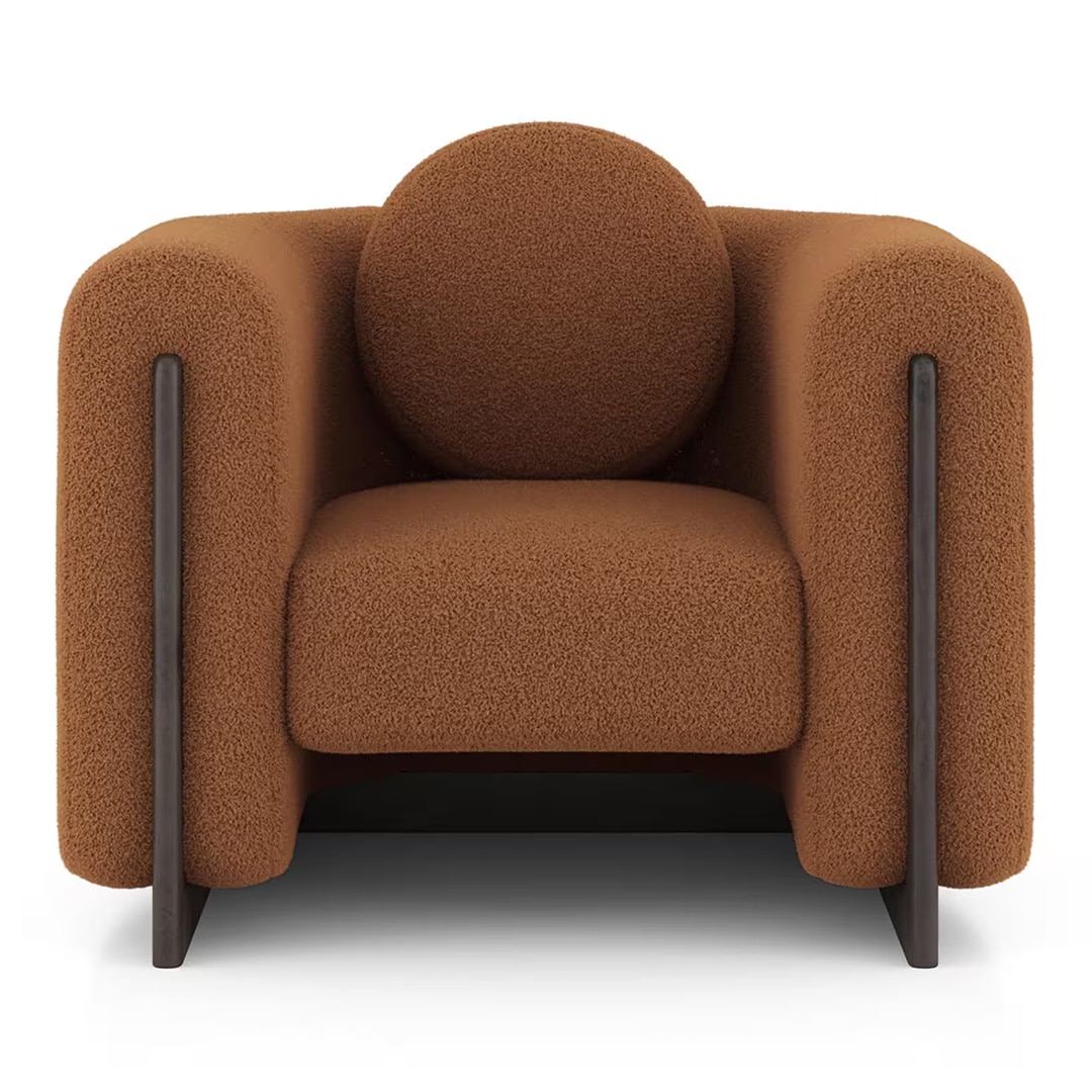 Reno Lounge Chair in Rust Himalaya Boucle Colour