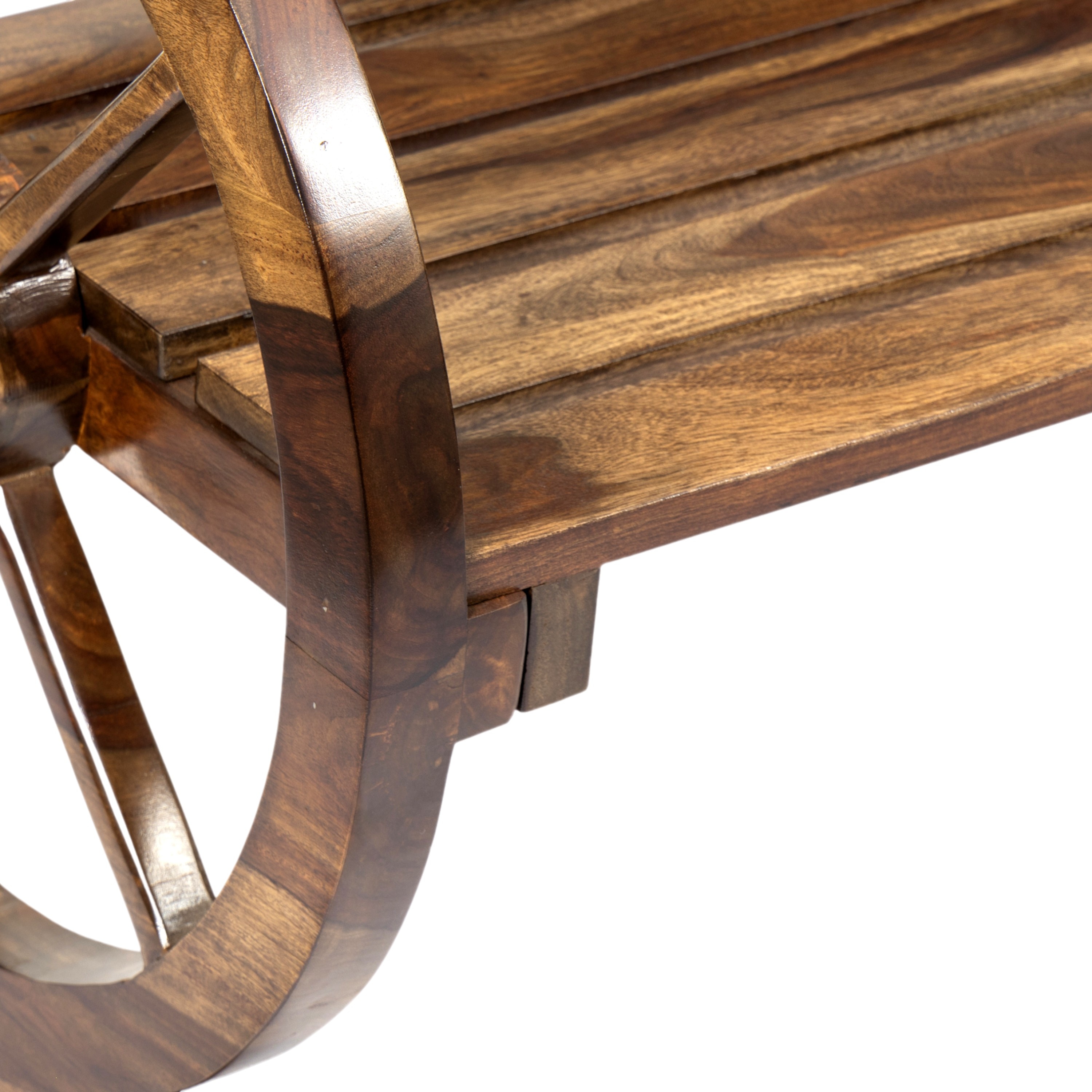 Oakmont Sheesham Wood Traditional 3 Seater Bench