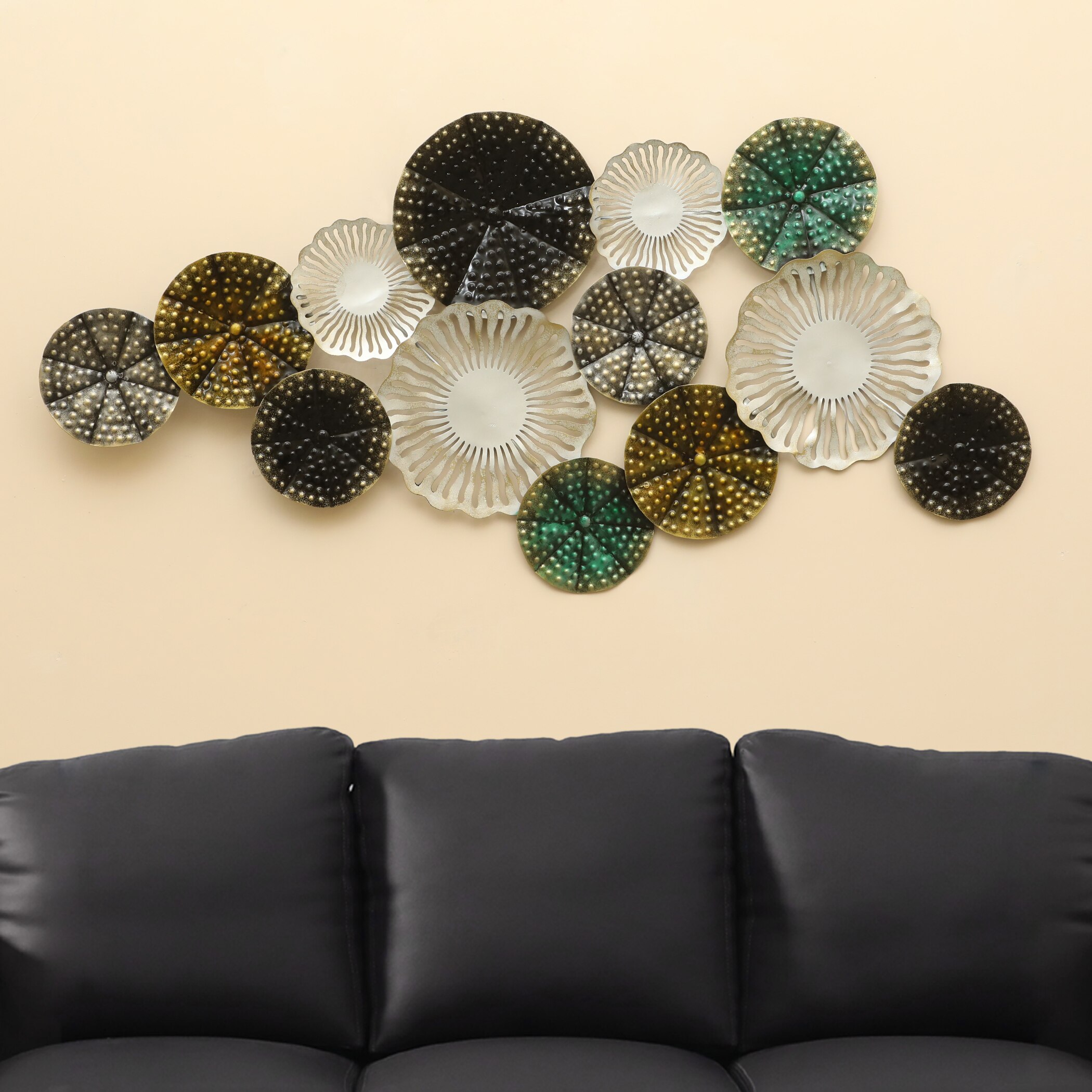 W-Grace Abstract Metal Wall Decor in Multicolor Set of 1