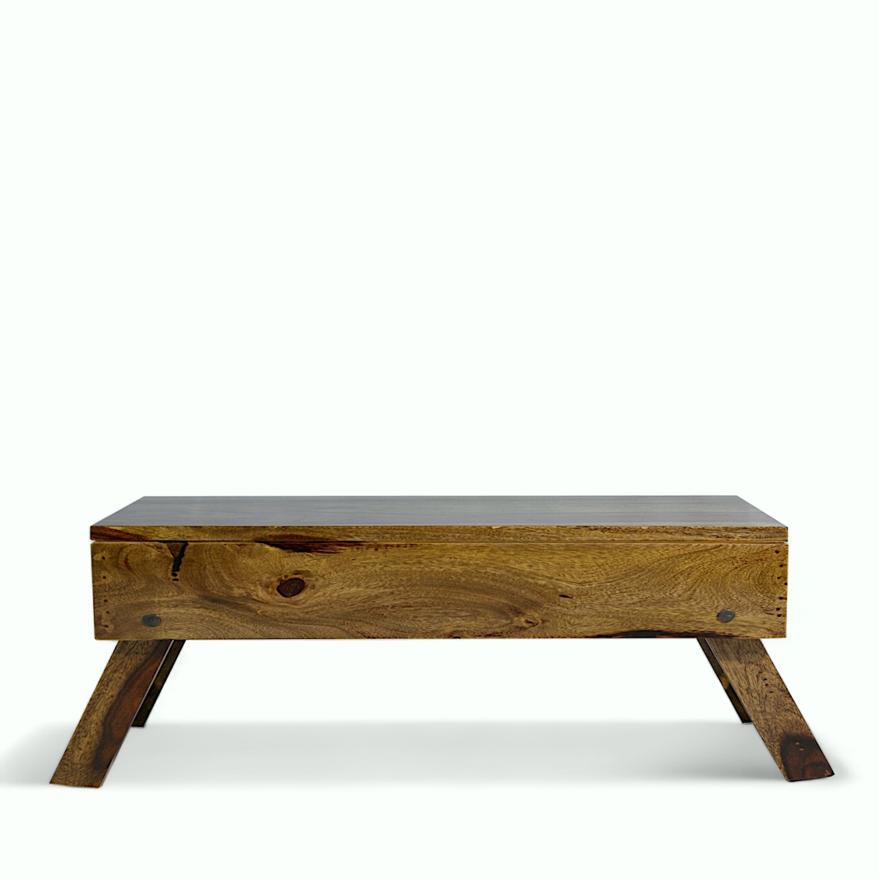 Ohio Sheesham Wood Laptop Table with 1 side Drawer in Teak Finish