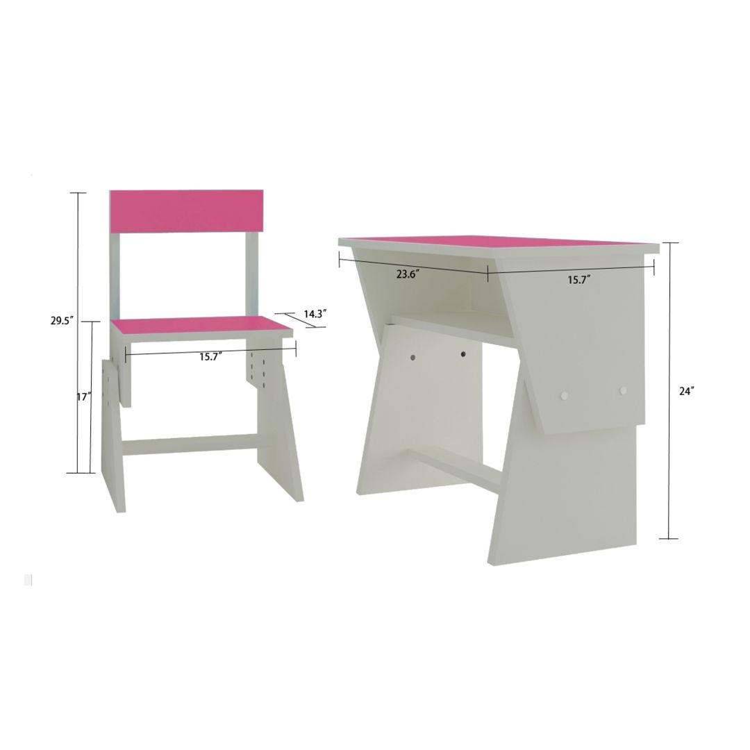 Utopia Extendable Toddler Study Desk and Chair Set in Barbie Pink Colour
