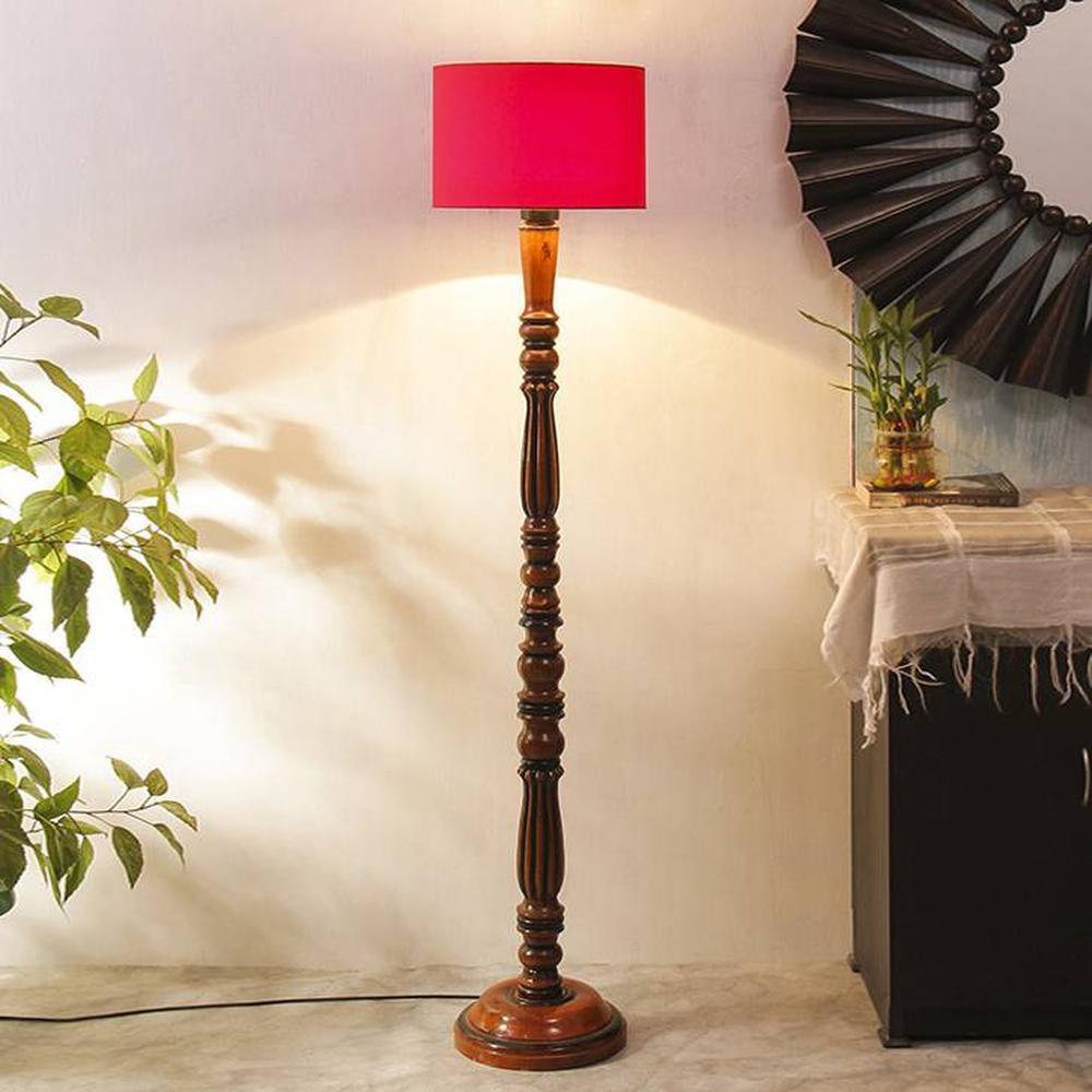 Candace Brown Cotton Shade Floor Lamp