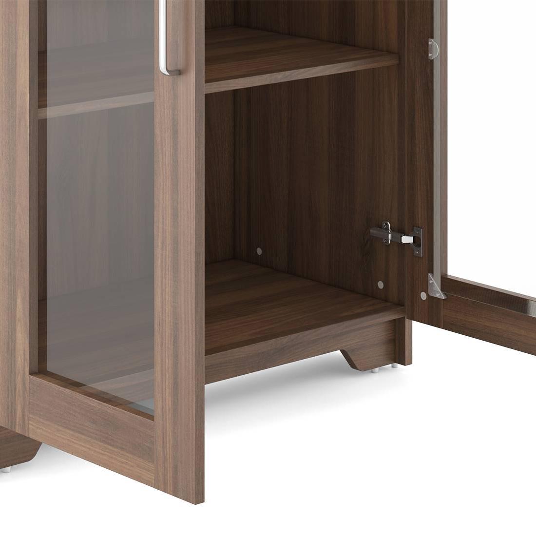 Hubert Low Kitchen Display Cabinet in Warm Walnut Finish