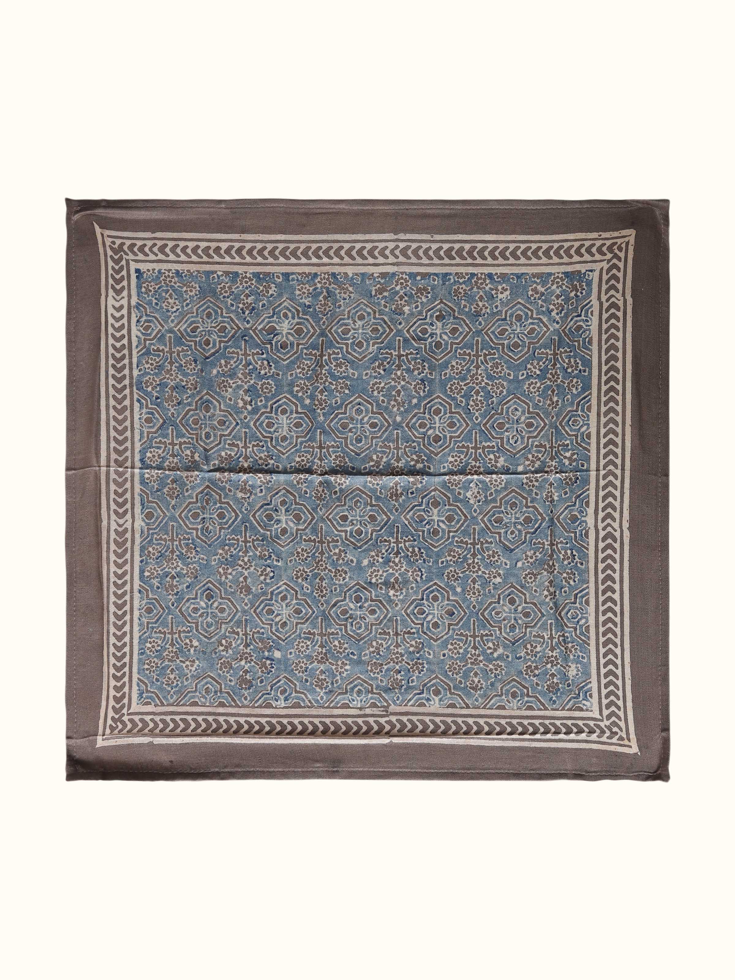 Assorted Silk Ajrakh Block Printed Pocket Squares Gift Set (3Pcs)
