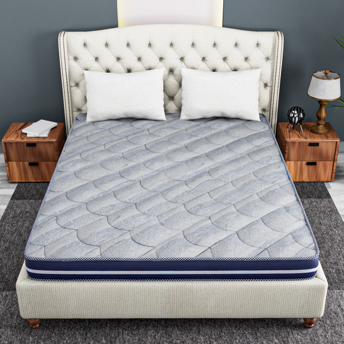 Drilled Air Cool Luxury Bond Memory Double Mattress 75 X 42 8 Inches