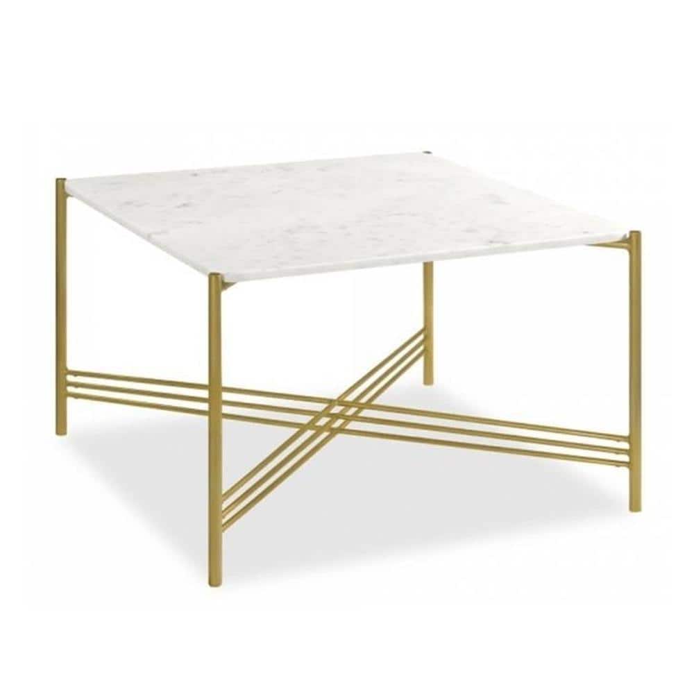 Grazia Square Metal Coffee Table In Brass Finish