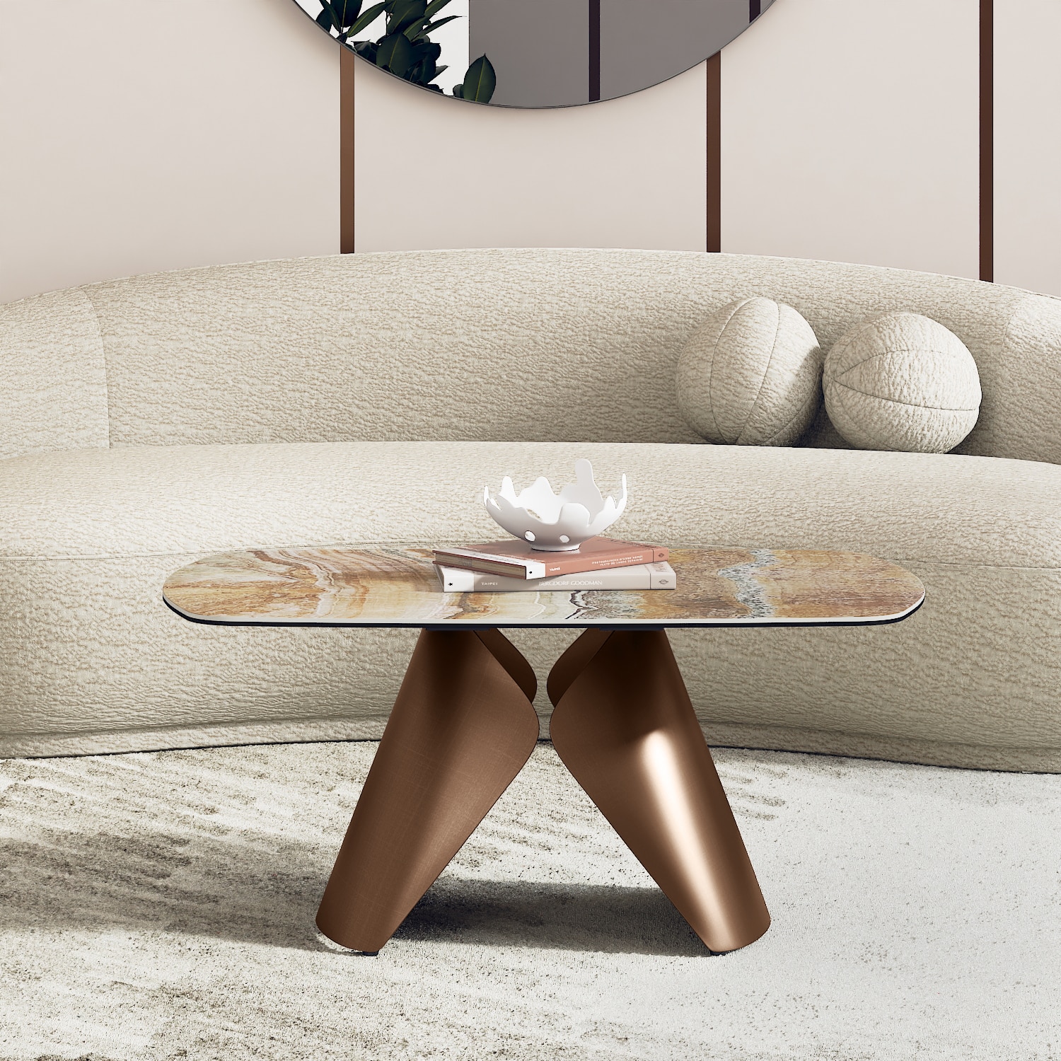 Aeris Oval Metal Coffee Table in Jupiter Spanish Ceramic Finish-image-15