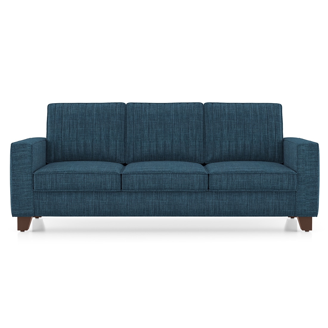 Apollo Neo 3 Seater Fabric Sofa in Indigo Blue Colour (Back Height : Regular, Cushion Type : Hard)